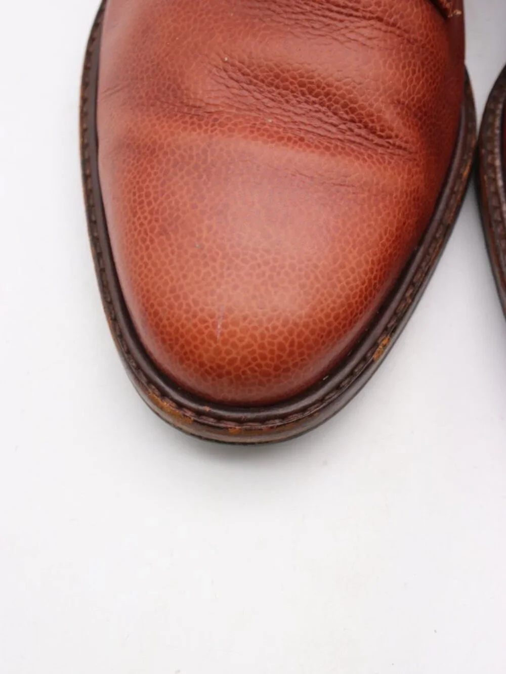 Salvatore Ferragamo Studio Men's 9 D Brown Pebbled Leather Oxford Lace-Up Shoes